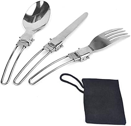 Foldable Camping Cutlery Set – 3 Pieces with Carrying Pouch