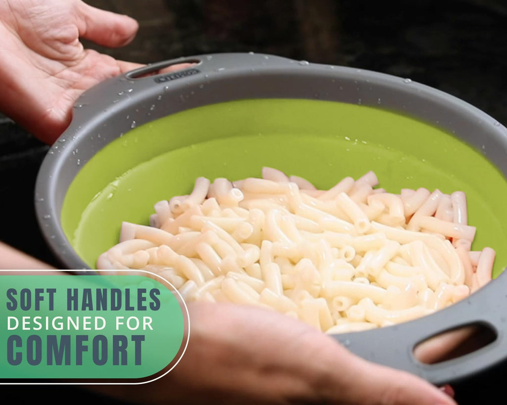 2-Piece Foldable Silicone Colander Set (Large + Small)
