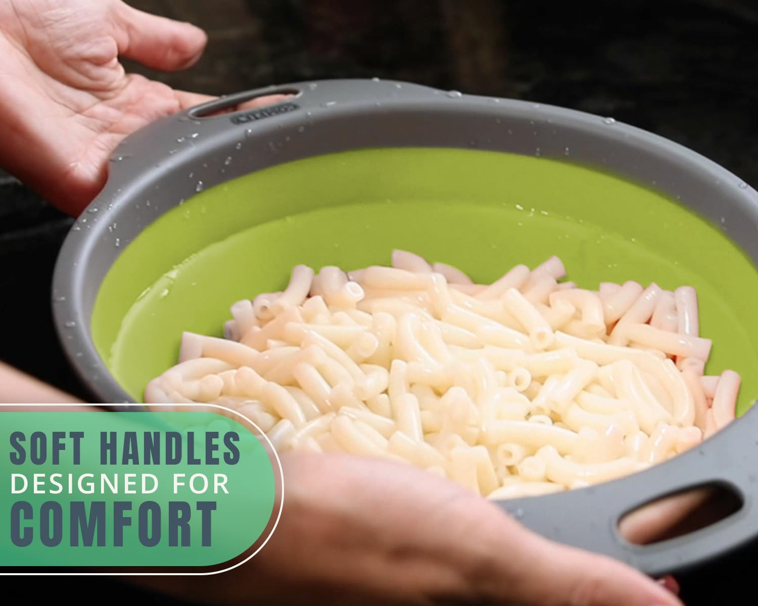 2-Piece Foldable Silicone Colander Set (Large + Small)