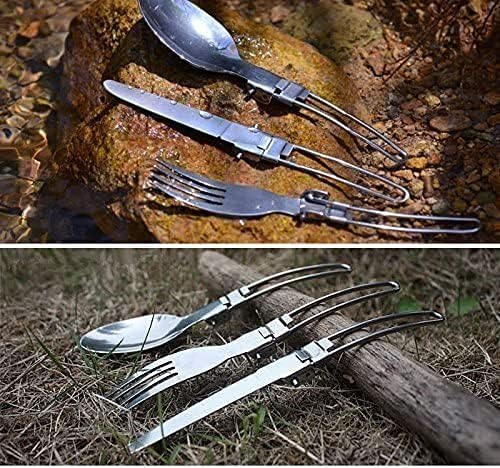 Foldable Camping Cutlery Set – 3 Pieces with Carrying Pouch