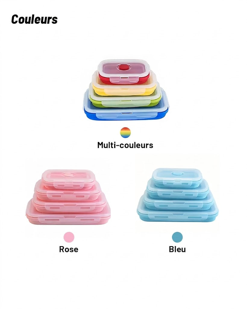 4-Piece Foldable Silicone Food Container Set