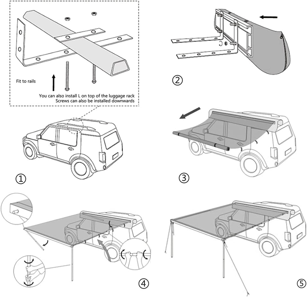 Car Side Awning with LED Strip – JETSHARK